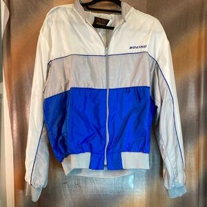 80’s‎ vintage Boeing windbreaker. Pla-Jac 46”chest. Blue gray white b9